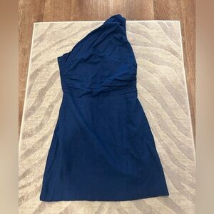 NWT Abercrombie Linen one shoulder mini dress